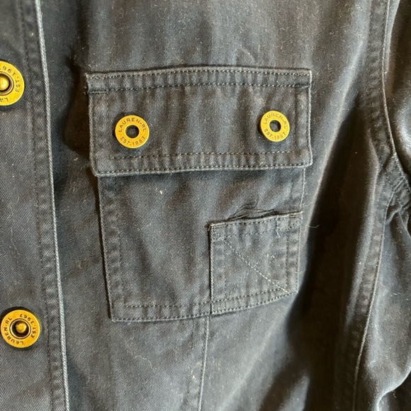 LAUREN NAVY SUPPLY Company Sz L Canvas Jacket 100% Cotton Snap Buttons Pockets - Picture 3 of 11